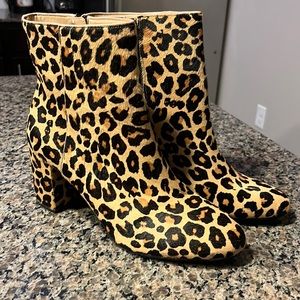 Animal print bootie, women’s size 10, never worn, INC brand.  Darling!!!!